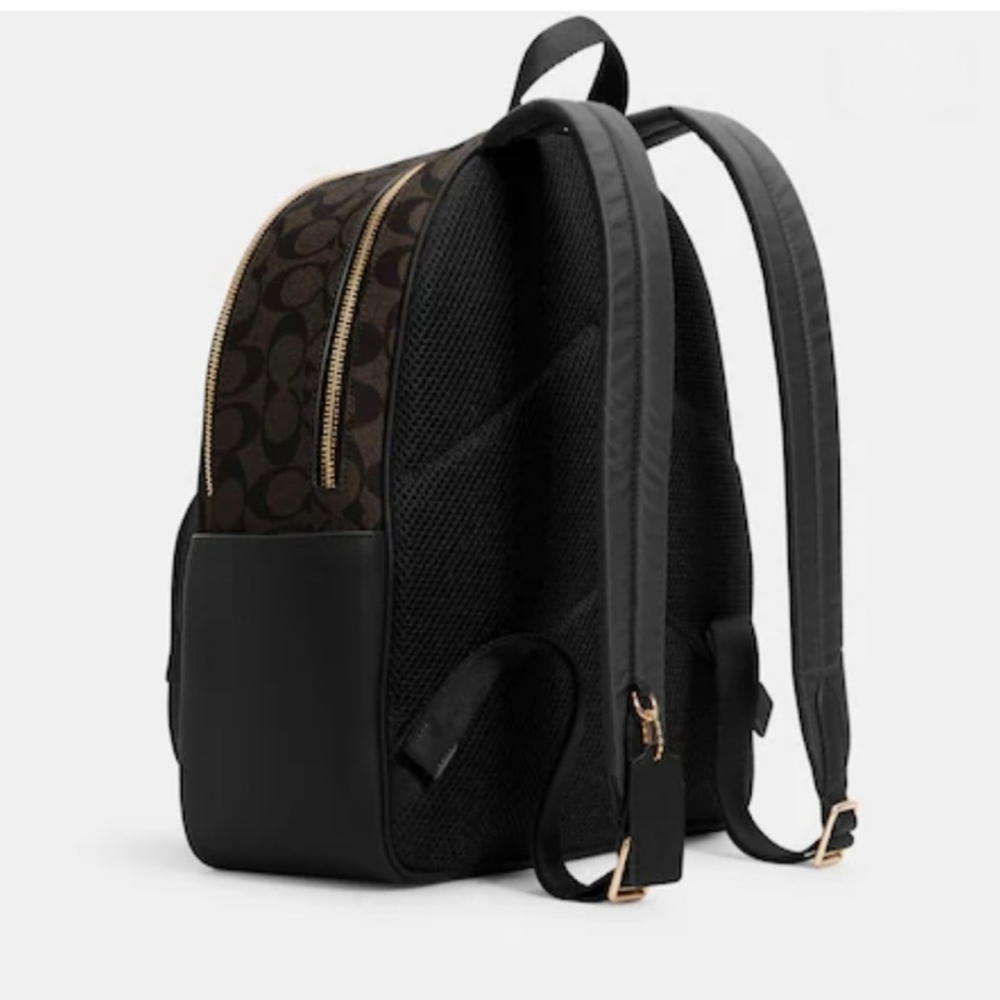 Coach Women's Court Backpack Brown and Black - Picture 3 of 4
